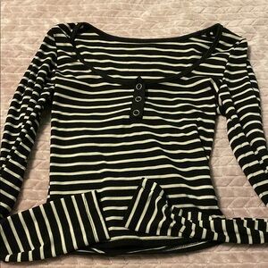 Striped Black and White Girl’s Top